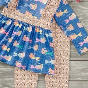 NWT Pete + Lucy Mermaid & Shells 2 pc Set Size 3T